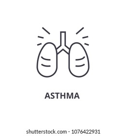asthma thin line icon, sign, symbol, illustation, linear concept, vector 