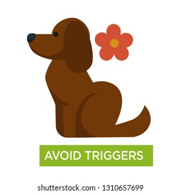 Gatillo asmático evitar pieles de perro y flores alergia vectorial problema respiratorio enfermedad asmática o prevención de enfermedades enfermedad respiratoria medicina de enfermedad y tratamiento de la salud respiración consejo médico