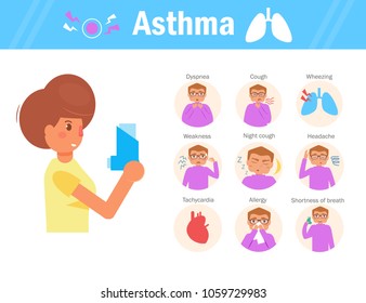 Asthma Vector Cartoon Isolated Art On Stock Vector (Royalty Free ...