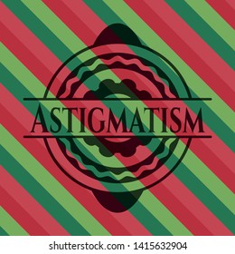 Astigmatism christmas emblem. Vector Illustration. Detailed.