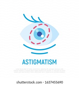 Astigmatism flat icon. Ophthalmology vector illustration.