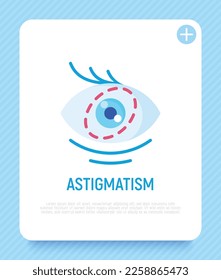 Astigmatism flat icon. Ophthalmology vector illustration.