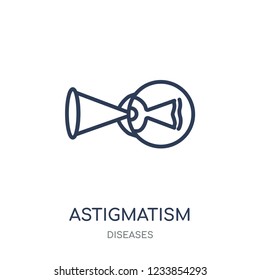 Astigmatism icon. Astigmatism linear symbol design from Diseases collection. Simple outline element vector illustration on white background