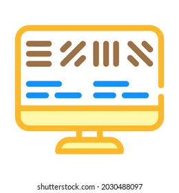 astigmatism test ophthalmology color icon vector. astigmatism test ophthalmology sign. isolated symbol illustration