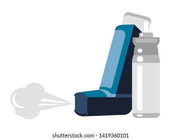 astma medicine inhaler with Cartridge on isolated background.