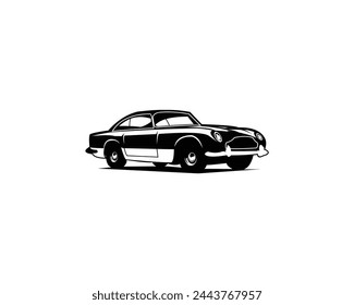 aston 1964 silhouette. isolated white background view from side. Best for logos, badges, emblems, icons, sticker designs, car industry. available in eps 10.