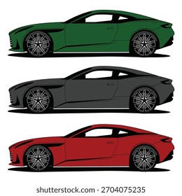 Diseño de Vector de vista lateral de coche Aston Martin