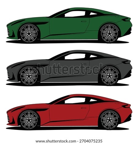aston martin car side view vector design