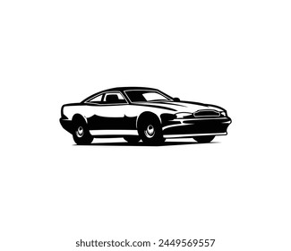 aston martin v8 coupe silhouette. isolated from the side in a beautiful style. best for logos, badges, emblems.
