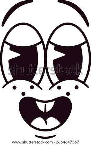 Astonished anthropomorphic face vector illustration