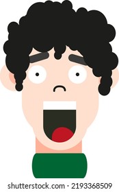 Astonished boy, illustration, vector on a white background.