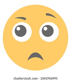 Astonished emoji flat vector icon design