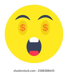 Astonished emoji icon, editable vector