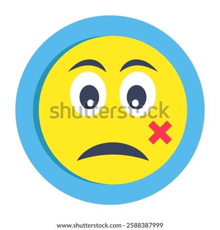 Astonished emoji icon, editable vector
