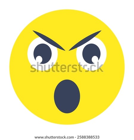 Astonished emoji icon, editable vector