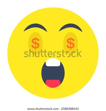 Astonished emoji icon, editable vector