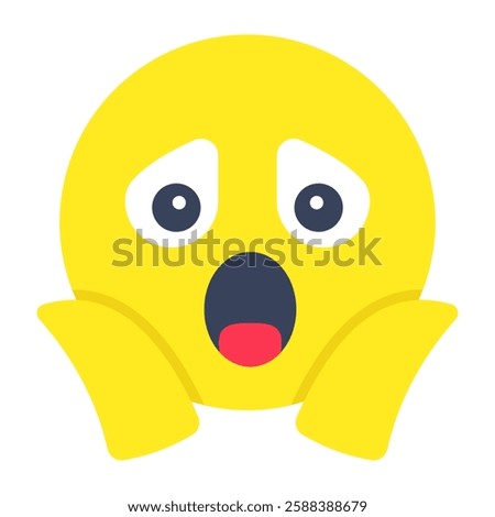 Astonished emoji icon, editable vector