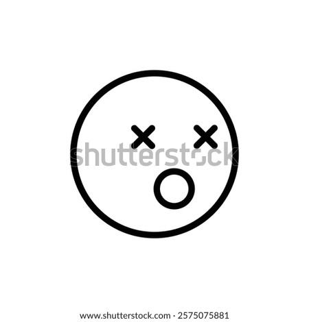 Astonished emoji icon flat editable icon mark