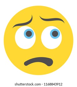 
Astonished emoji presented in flat style
