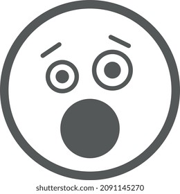 Astonished Emoji Shock Face Icon Simple Stock Vector (Royalty Free ...