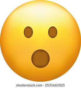 Erstaunliches Emoji. Schockiertes Emoticon mit klaffendem Gesicht