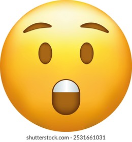 Emoji asombrado. Emoticon impactado con cara jadeante