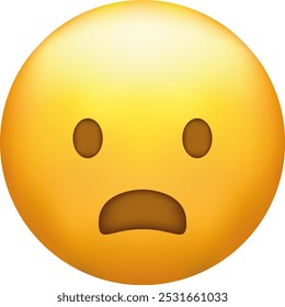 Erstaunliches Emoji. Schockiertes Emoticon mit klaffendem Gesicht