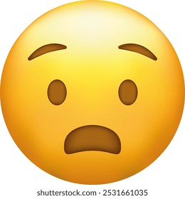 Erstaunliches Emoji. Schockiertes Emoticon mit klaffendem Gesicht