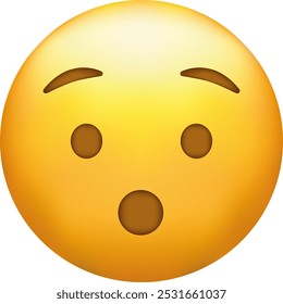 Erstaunliches Emoji. Schockiertes Emoticon mit klaffendem Gesicht