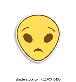 astonished extraterrestrial colored emoji sticker icon. Element of emoji for mobile concept and web apps illustration.