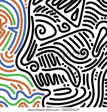 Astonished face colored simple illustration. Hand drawn doodle for sticker, postcard, wallpaper, mural, fabric, prints, etc