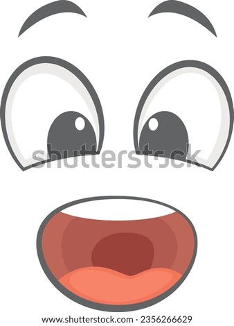 Astonished face. Comic shocked or feared expression
