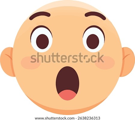 Astonished Face Emoji Vector Illustration of a Surprised Expression