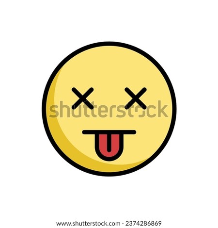 Astonished Face Emoticon Vector Illustration