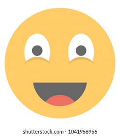 Astonished face expression through emoticon icon