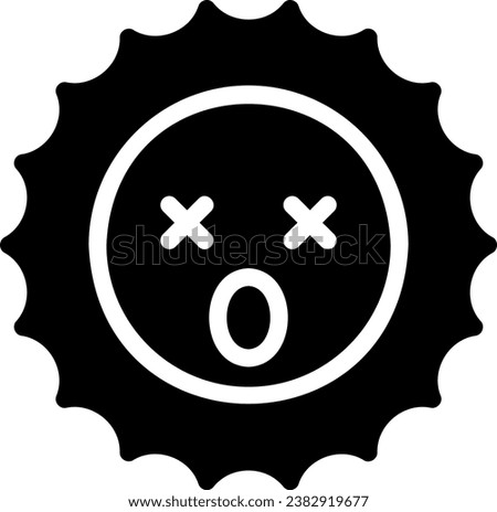 astonished glyph icon illustration vector