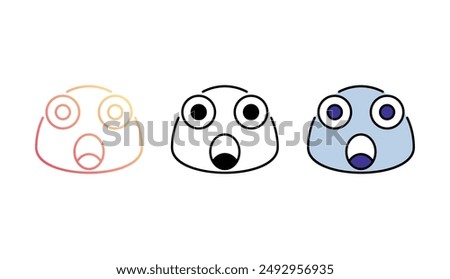 Astonished icon design with white background stock illustration