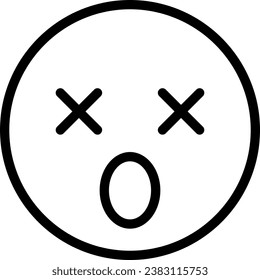 astonished line icon illustration vector