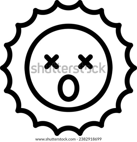 astonished line icon illustration vector