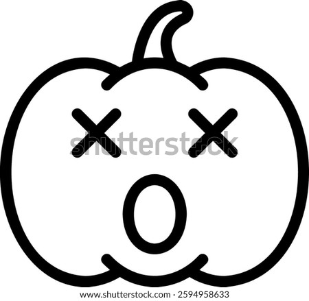 astonished line icon illustration vector