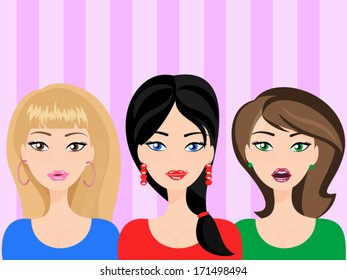 People Avatar Collection Young Woman Bearded Stock Vector (Royalty Free ...