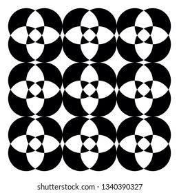 A astonishing black and white kaleidoscopic pattern vector color drawing or illustration 
