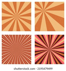 Astonishing vintage backgrounds. Abstract sunburst covers with radial rays. Elegant vector illustration.