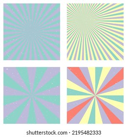 Astonishing vintage backgrounds. Abstract sunburst covers with radial rays. Amazing vector illustration.