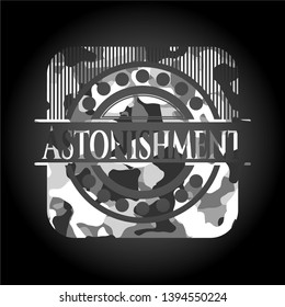 Astonishment on grey camouflage pattern