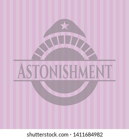 Astonishment retro pink emblem. Vector Illustration. Detailed.