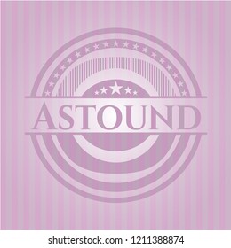 Astound badge with pink background