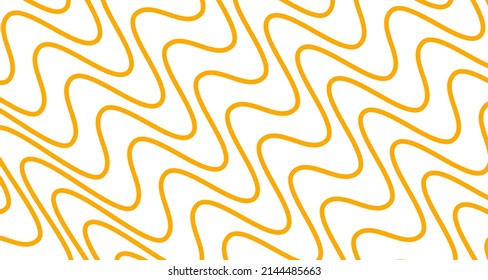 Astract background with pasta, macaroni or spaghetti. Geometric banner with yellow line, pasta. Vector illustration
