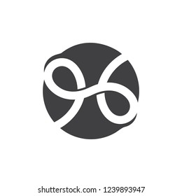 astract letter h knot lines simple logo 