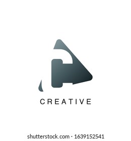 Astract Techno  Letter C Logo, negative space vector design concept with geometric shape.
